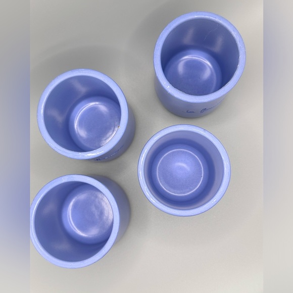 La Fermière planter/baking/Pottery Yogurt Pots in Perwinkle Blue. Set of 4 - Picture 3 of 6